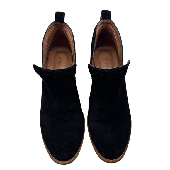 Jeffrey Campbell Rosalee Black Suede Leather Side slits ankle booties Women sz8 - Picture 3 of 10